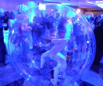 Gymnastic Bubble Performer, floating pool bubble acrobatic performance, great for summer and pool parties