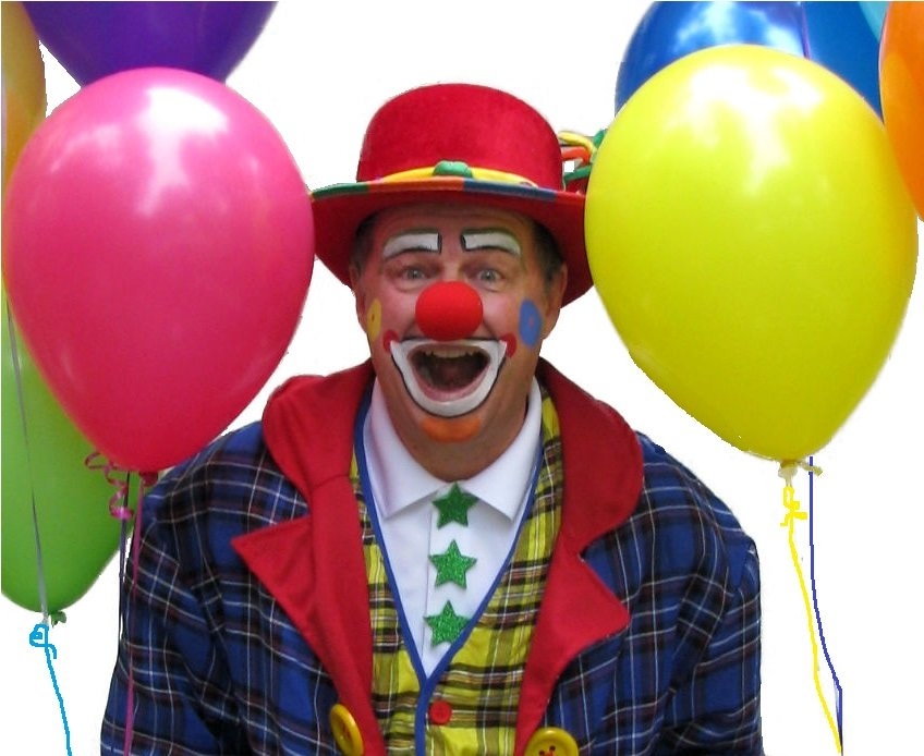 Comical Clown entertainer for kids, unicycling Clown for kids and adults.
