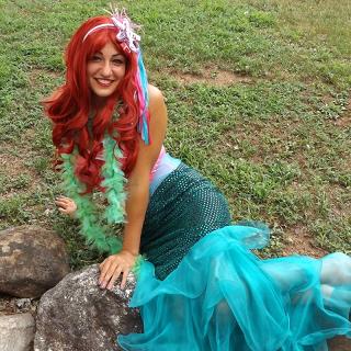 Princess Lucy- professional actress, singer and dancer poses as the fairy tale Little Mermaid character for childrn's birthday parties in New Jersey, sings princess song as well as original birthday song with your child's name, interactive musical games, singing, dancing, pretned underwater treasure hunt, puppet, magic show, souvenir tiara, child's mermaid costume, pose for photos, balloon art, with optional princess make up-tattoos-hand or cheek art face painting