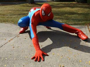 Spider Hero, superhero character parties in New Jersey, spider man parody, professional character actor performs kid's super hero show with props and souvenirs0