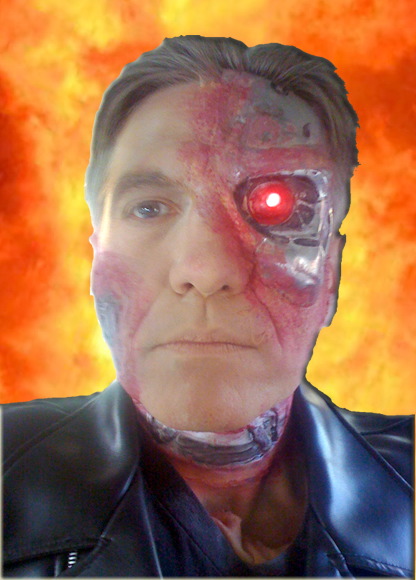 Terminator character actor, professional stage actor with professional theatrical makeup and prosthetics, comedy, magic, juggling, freeze mime meet and greet at door, Halloween entertainment NJ
