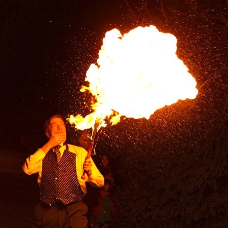 Fire Blower variety entertainer for any occasion party corporate event or holiday show, Fire juggling entertainment for Purim Party, Barmitzvah, 4th of July, Diwali celebration in New Jersey, also Fire Spinners             (click on photo for more Fire Spinners)